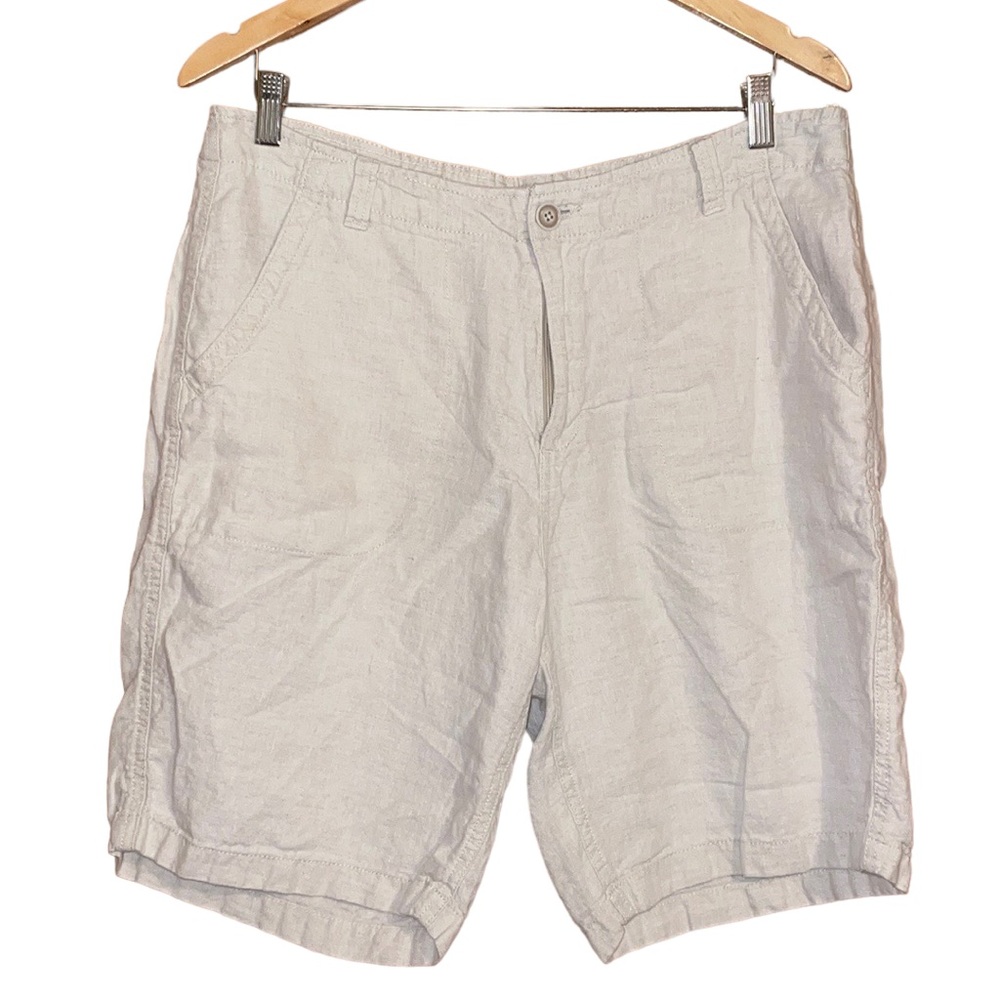 •OCEAN & COAST• 100% LINEN BEACH SHORTS SIZE 34 in excellent condition